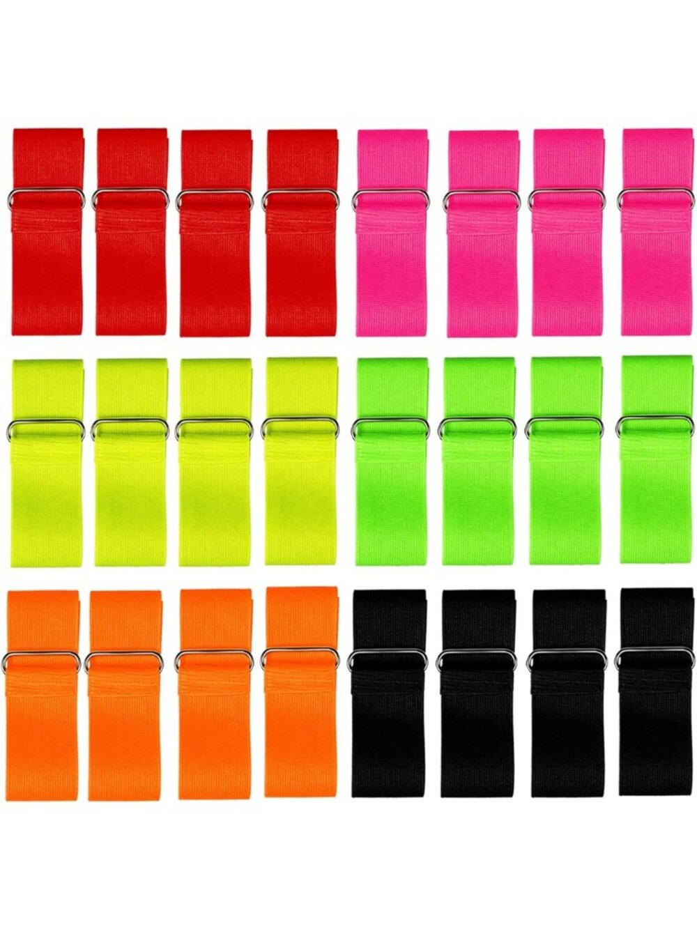 Colorful 3-Legged Race Bands - 24 Pack Elastic Tie Ropes for Outdoor Games Fun